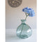 Blue coloured glass bubble vase - 18cm 